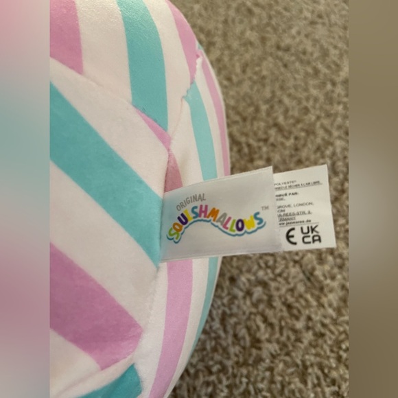 Squishmallow 11” Bevin Rainbow Pastel Cotton Candy Snowcone Fuzzy Top Plush - Picture 8 of 8